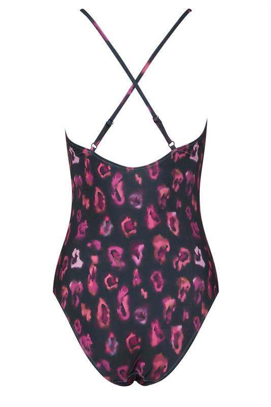LTS Tall Womens Black & Pink Ombre Animal Print Swimsuit | Long Tall Sally 7