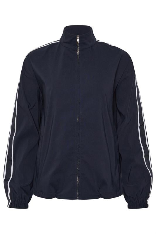 PixieGirl Petite Women's Navy Blue Side Stripe Zip Jacket | PixieGirl 5