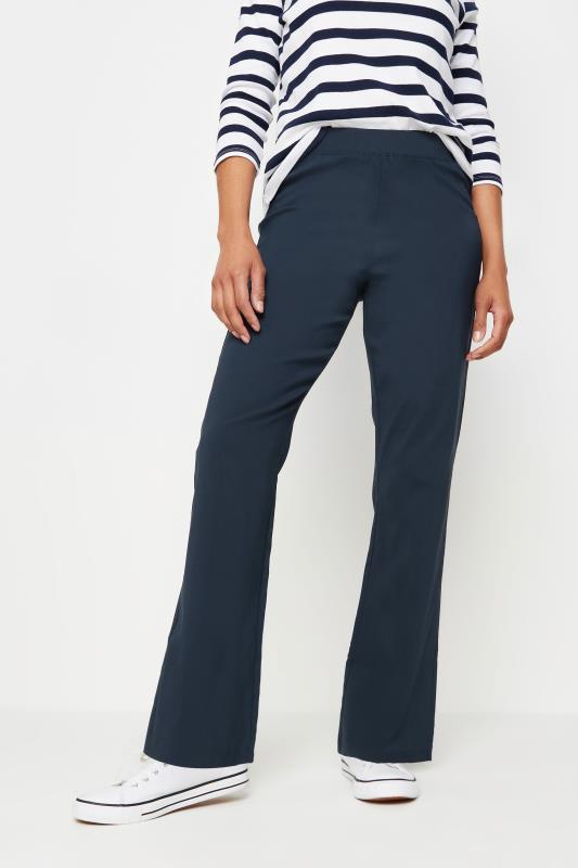 Women's  M&Co Navy Blue Bootcut Bengaline Trousers