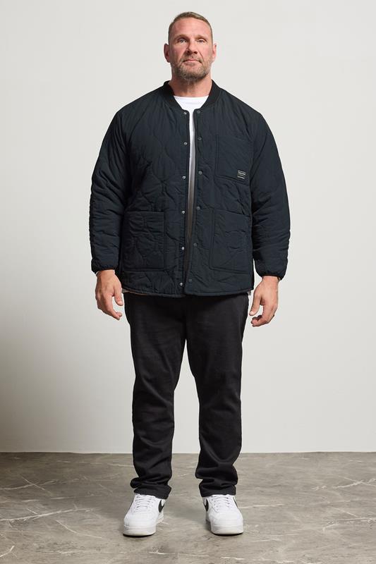 JACK & JONES Big & Tall Black Quilted Liner Jacket | BadRhino 1