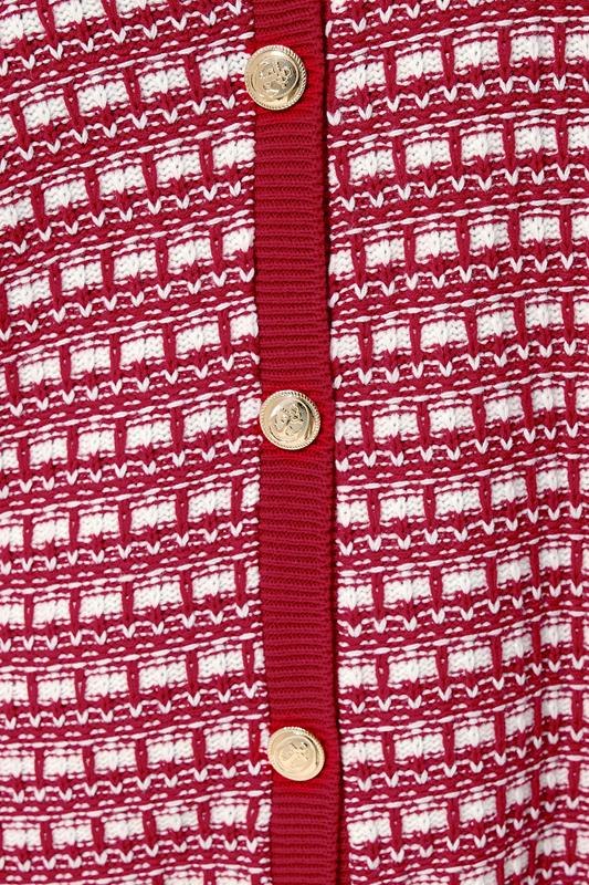 LIMITED COLLECTION Plus Size Red Boucle Cardigan | Yours Clothing 4