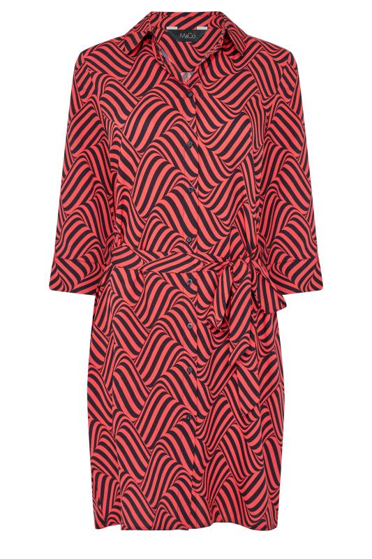 M&Co Red Geometric Print Shirt Dress | M&Co 6