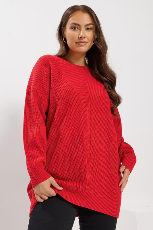 YOURS Curve Red Essential Knitted Jumper