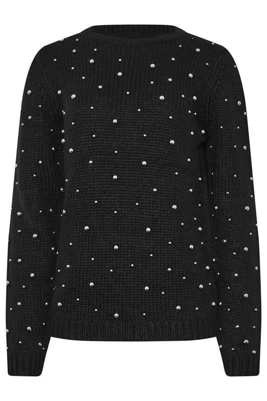 LTS Tall Black Stud Crew Neck Jumper | Long Tall Sally 5