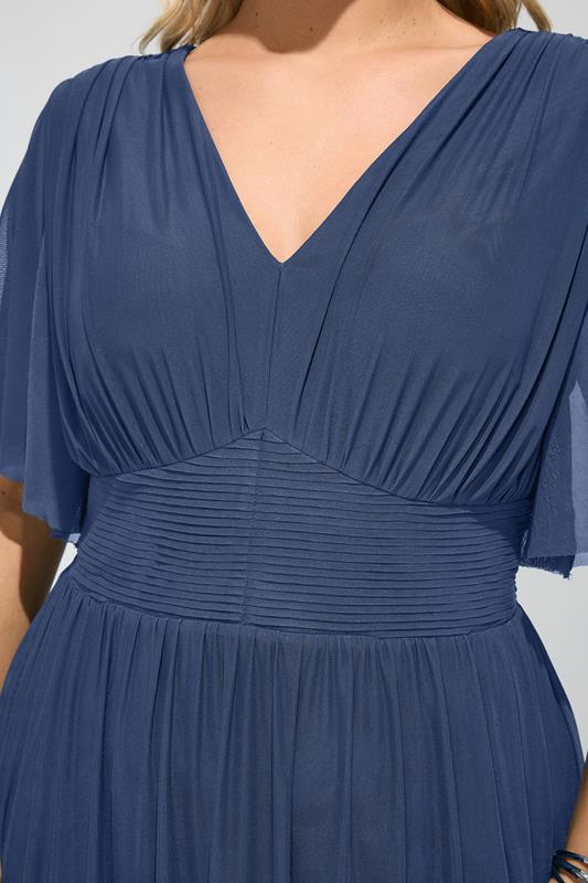 YOURS LONDON Plus Size Navy Blue Gathered Maxi Dress | Yours Clothing 4