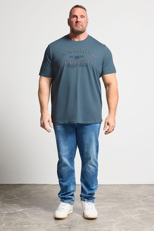 JACK & JONES Big & Tall Blue Mirage Graphic T-Shirt | BadRhino 1
