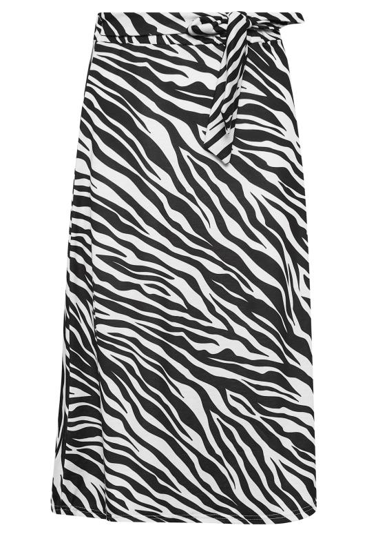 PixieGirl Black Zebra Print Tie Up Midi Skirt | PixieGirl 7