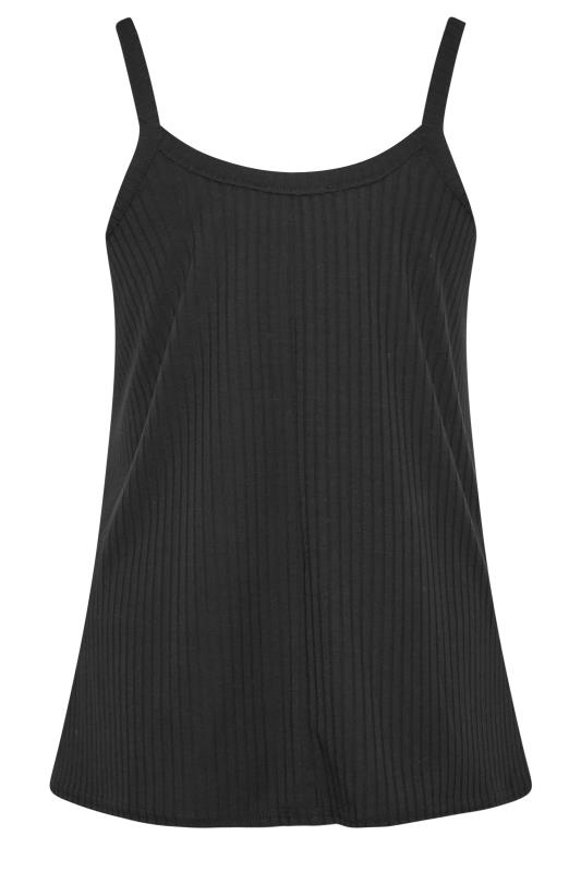 LIMITED COLLECTION Plus Size Black Ribbed Button Cami Top | Yours Clothing 7
