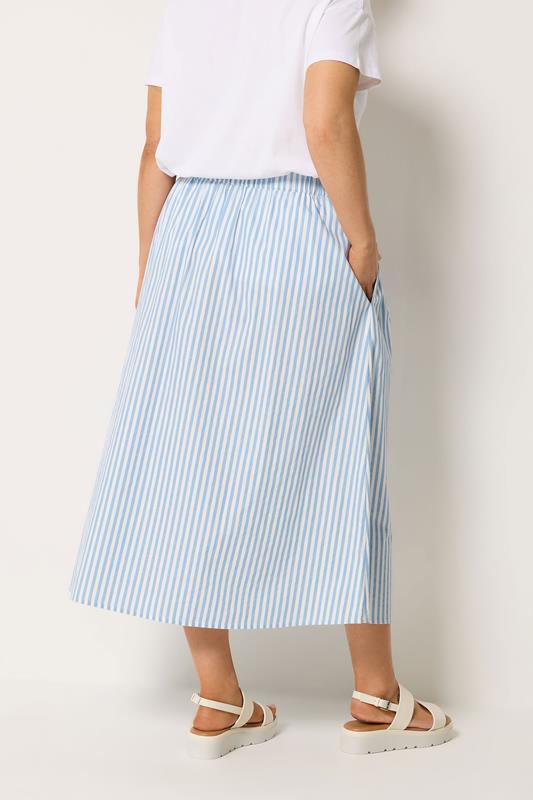YOURS Plus Size Blue Stripe Poplin Skirt | Yours Clothing 2