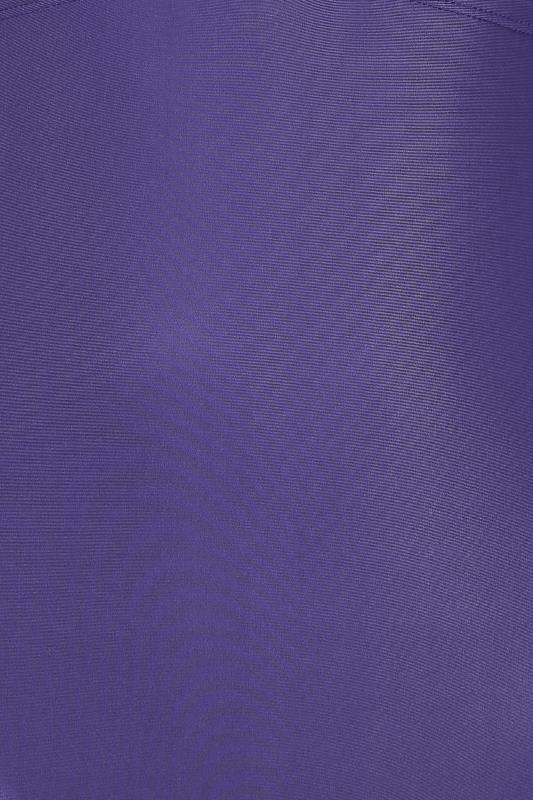 YOURS Plus Size Purple Keyhole Tummy Control Swimsuit | Yours Clothing 2