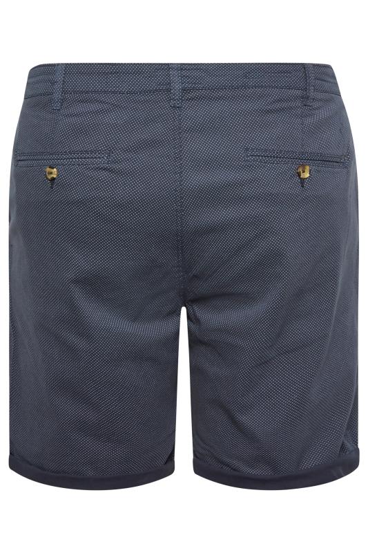 D555 Big & Tall Navy Blue Printed Chino Short | BadRhino 5