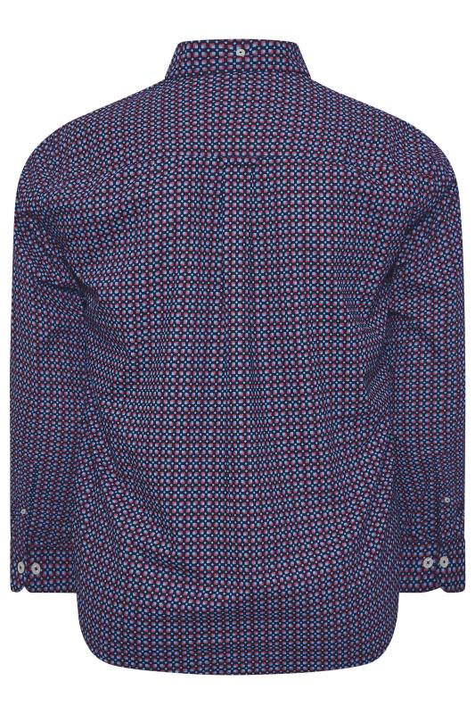 BadRhino Big & Tall Navy Blue Geometric Print Party Shirt | BadRhino 5