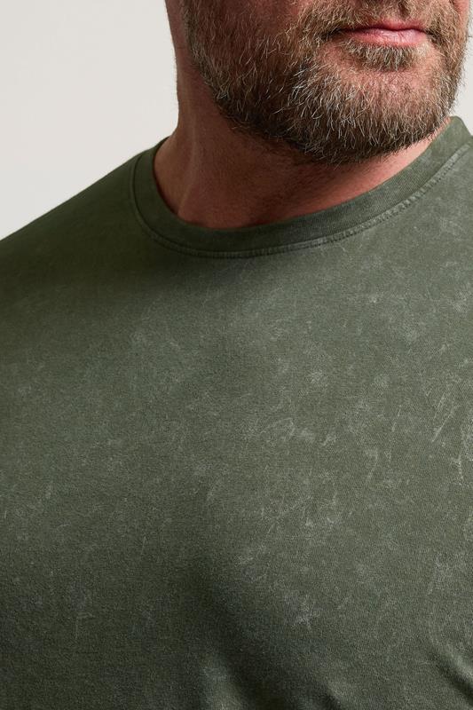 BadRhino Big & Tall Khaki Green Acid Wash T-Shirt | BadRhino 4
