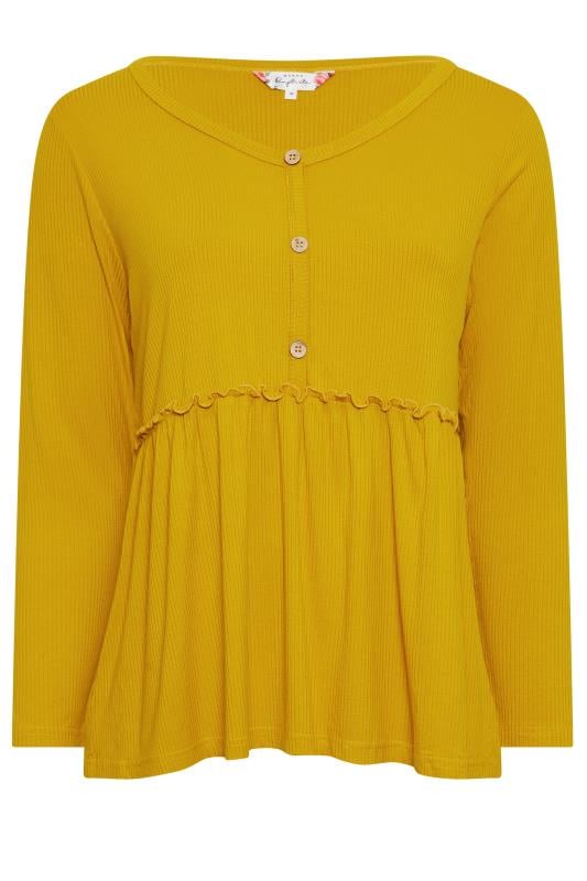 EVANS Plus Size Yellow Long Sleeve Top | Evans 5