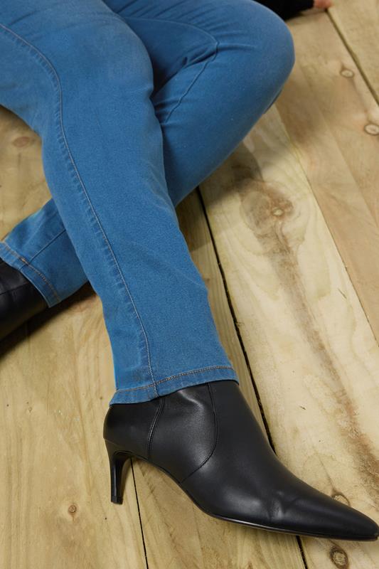 EVANS Curve Blue Midwash High Waisted Skinny Jeans