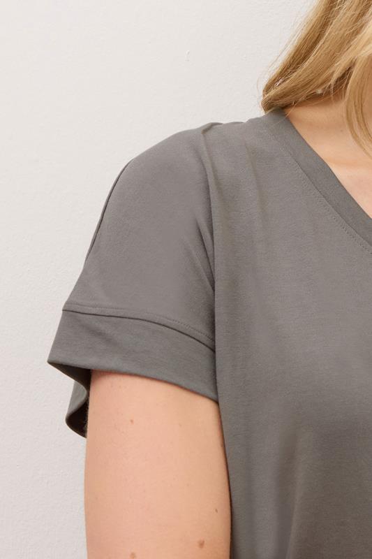LTS PREMIUM Tall Grey V-Neck Modal T-Shirts | Long Tall Sally 4