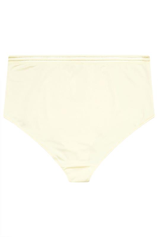 YOURS Plus Size Yellow Dobby Lace Full Brief | Yours Clothing 6
