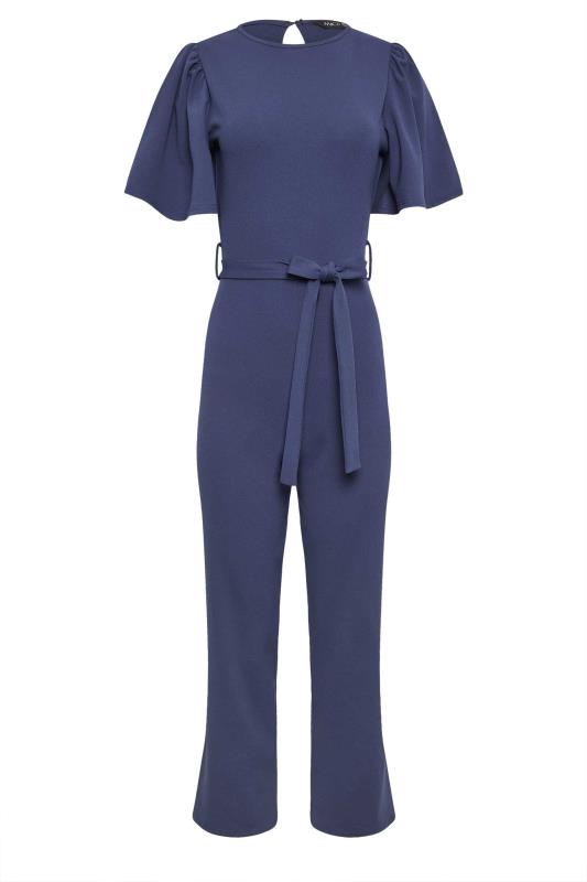 M&Co Petite Navy Blue Angel Sleeve Jumpsuit | M&Co 5