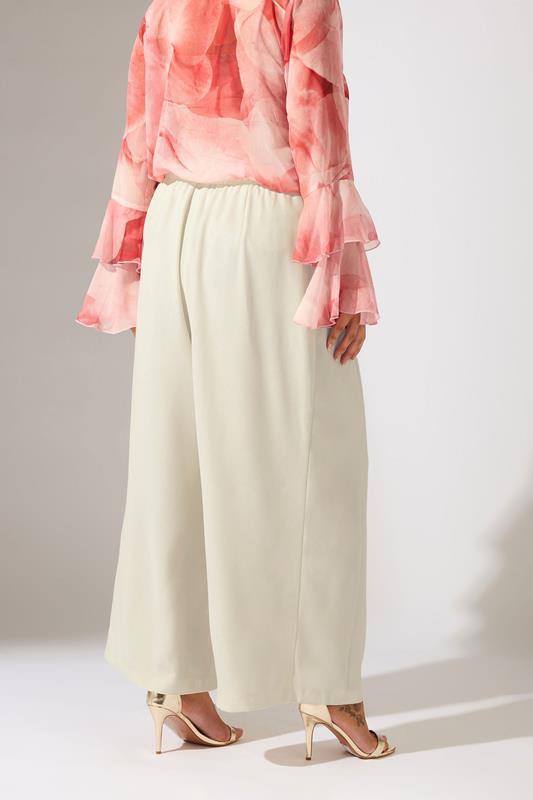 EVANS Plus Size Ivory White Premium Pleat Front Occasion Trousers | Evans 2