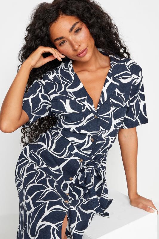 M&Co Petite Abstract Print Linen Shirt Dress | M&Co 4