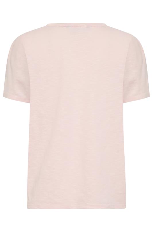 M&Co Light Pink V-Neck Cotton T-Shirt | M&Co 7