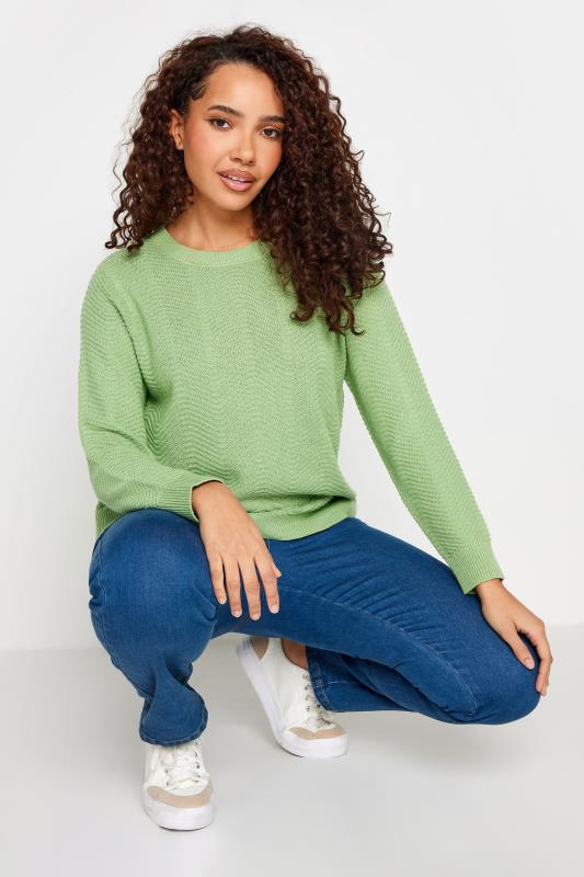 Women's  M&Co Petite Sage Green Ribbed Knit Jumper