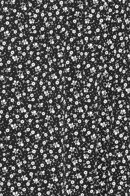 M&Co Petite Black Ditsy Floral Print Harem Trousers | M&Co 5