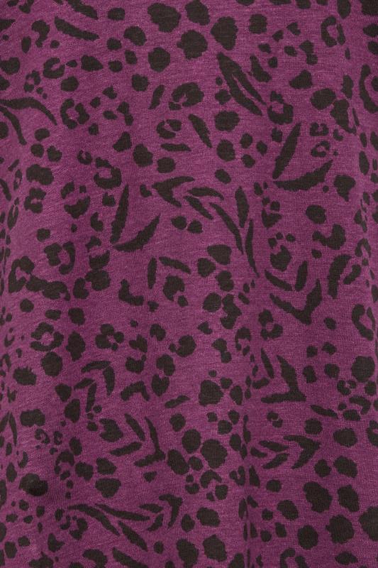 M&Co Purple Animal Print Long Sleeve Cotton Top | M&Co 5