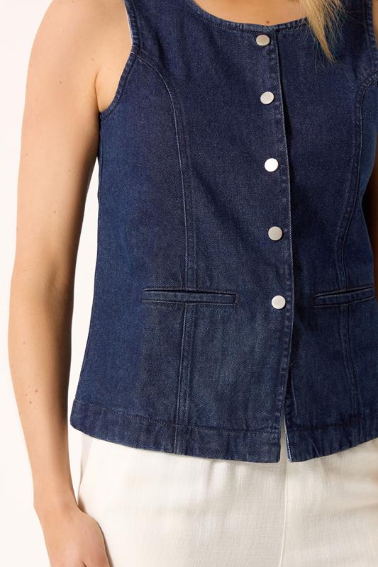 LTS Tall Women's Indigo Blue Denim Waistcoat | Long Tall Sally 4