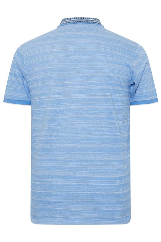 BadRhino Big & Tall Light Blue Jacquard Polo Shirt | BadRhnio 7