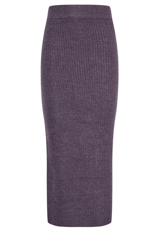LTS Tall Dark Purple Midi Knitted Skirt | Long Tall Sally 5