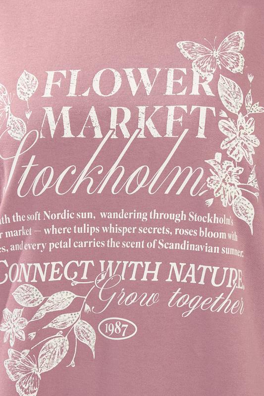 YOURS Plus Size Pink 'Stockholm' Butterfly Embellished Sweatshirt | Yours Clothing 4