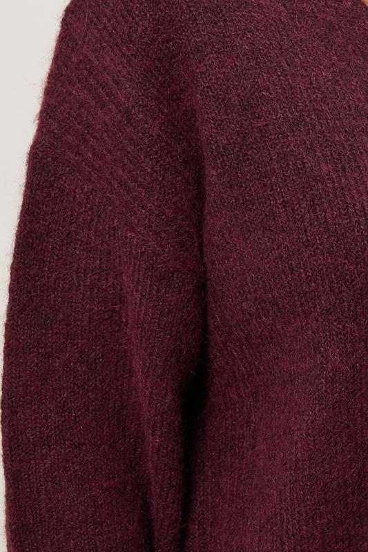 EVANS Plus Size Purple Knitted V-Neck Jumper | Evans  5