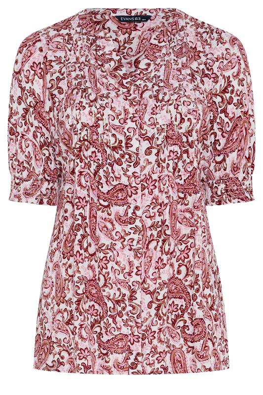 EVANS Plus Size Pink Floral Pintuck Blouse | Evans 5