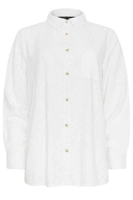 M&Co White Linen Long Sleeve Shirt 6