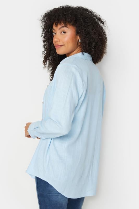 M&Co Blue Chambray Long Sleeve Linen Shirt | M&Co 4
