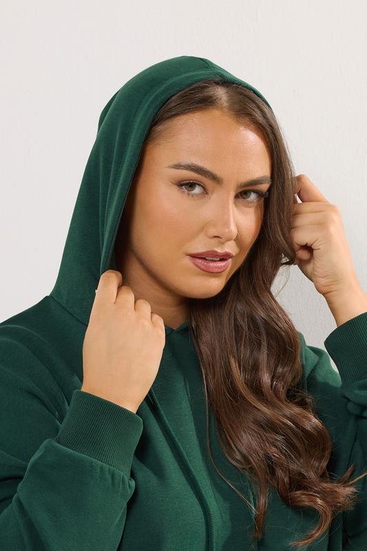 YOURS Plus Size Green Pocket Front Hoodie | Yours Clothing 4