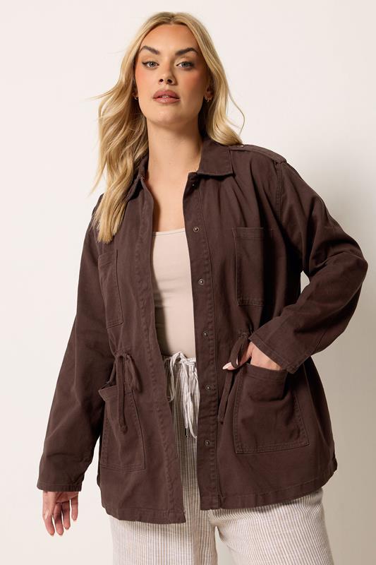 YOURS Curve Chocolate Brown Carpenter Jacket