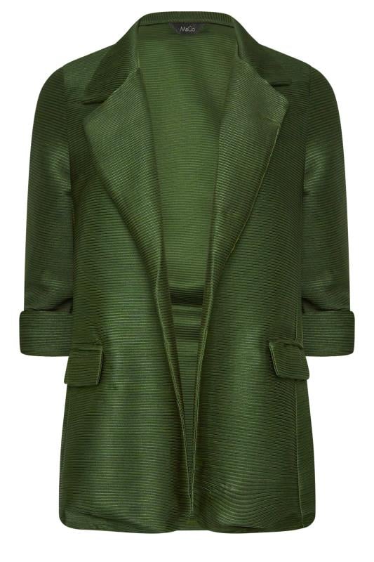 M&Co Khaki Green Textured Blazer | M&Co 6