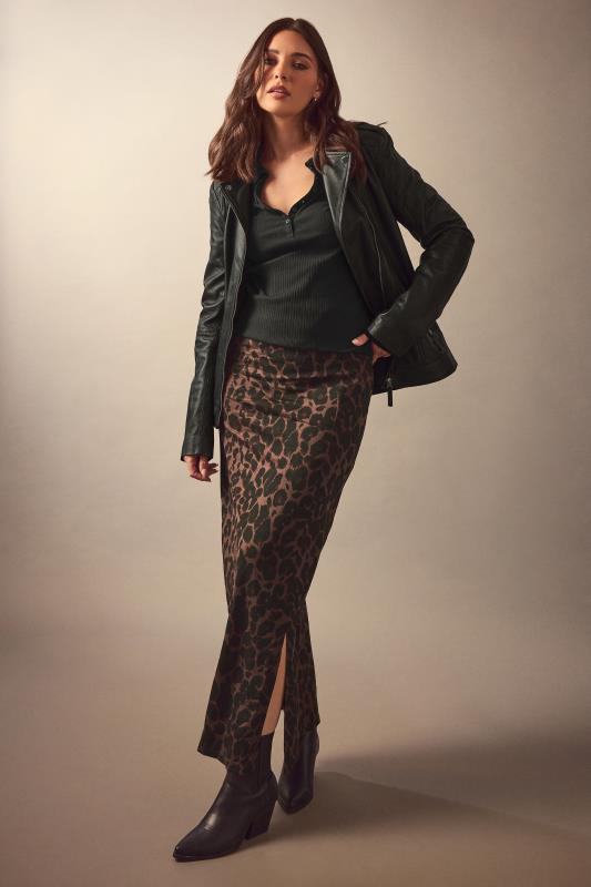 LTS Tall Brown Leopard Print Maxi Skirt | Long Tall Sally 4