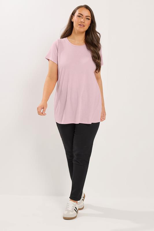 YOURSET 3 PACK Plus Size Chocolate Brown & Pink Core T-Shirts | Yours Clothing 4