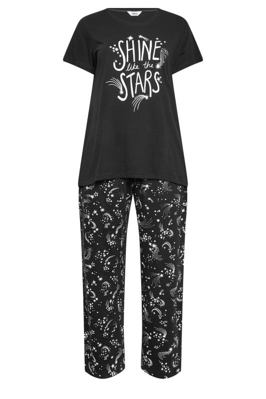 M&Co Black Cotton 'Shine Like the Stars' Slogan Pyjama Set | M&Co 6