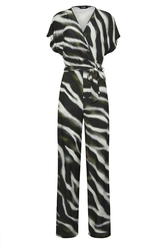 LTS Tall Black Abstract Wrap Jumpsuit | Long Tall Sally 5