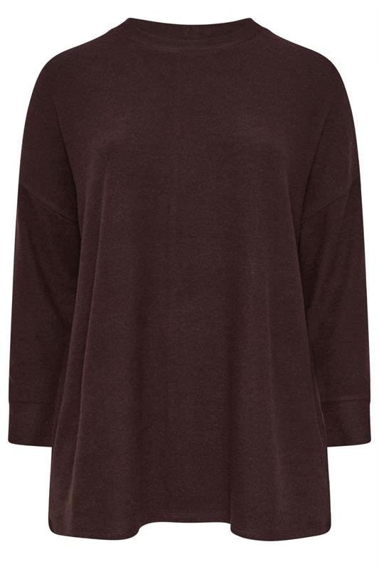 YOURS Plus Size Chocolate Brown Soft Touch Jumper | Yours Clothing 5