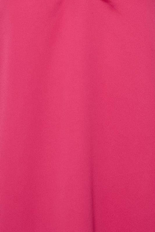 M&Co Hot Pink V-Neck Collared Blouse | M&Co 5