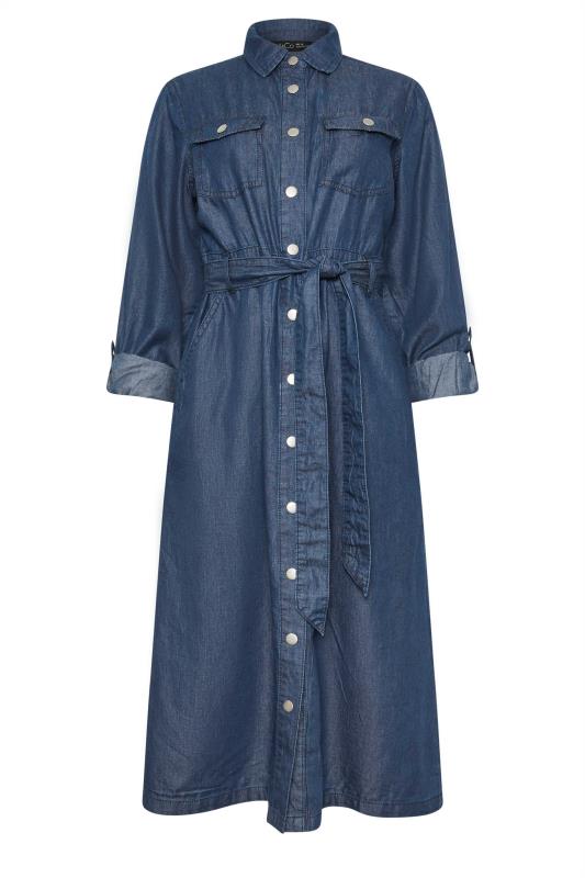 M&Co Blue Dark Wash Tencel Denim Midi Dress | M&Co 6