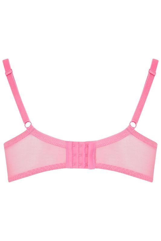 YOURS Plus Size Pink Floral Embroidered Underwired Bra | Yours Clothing 7