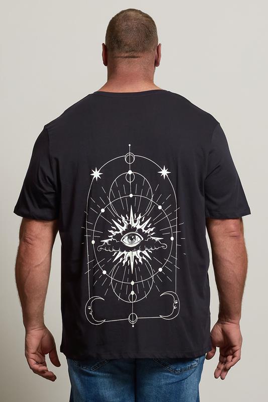 JACK & JONES Big & Tall Black 'Eye' Print T-Shirt | BadRhino 2