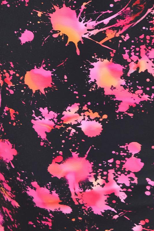 YOURS Plus Size Pink Active Splash Print Swimsuit | Yours Clothing 5