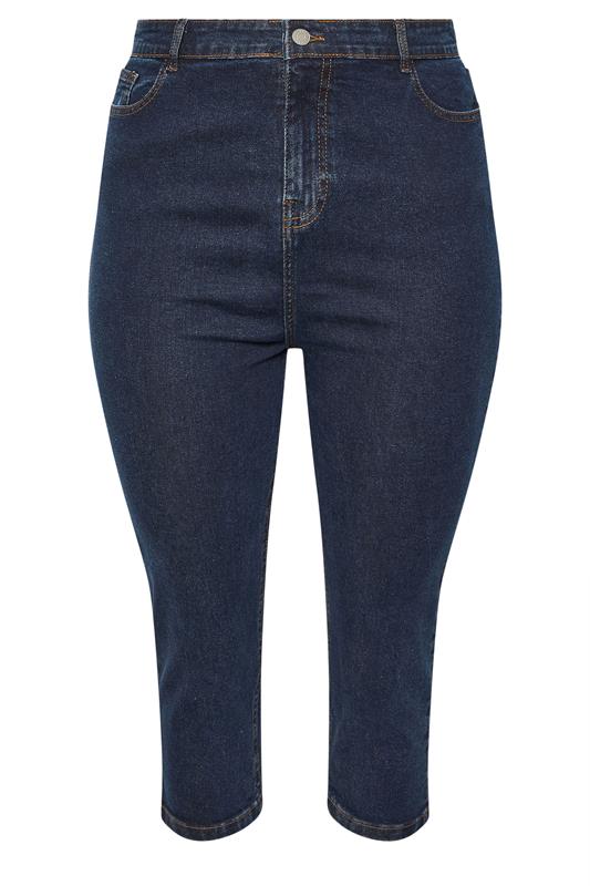 YOURS Plus Size Indigo Blue Capri AVA Jeans | Yours Clothing 5